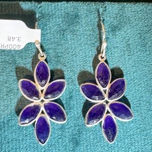 925 Sterling Silver earrings with genuine Amethyst.